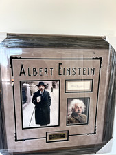 Framed Albert Einstein authenticated signed autograph (size 27.5" x 27")