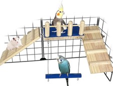 Bird Toy, Parrot Perch Platform with Swing and Ladder, Bird Perch Paw Grindin...