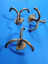 3 Antique Solid Rotating Ornate Coat 3 Hook 2...