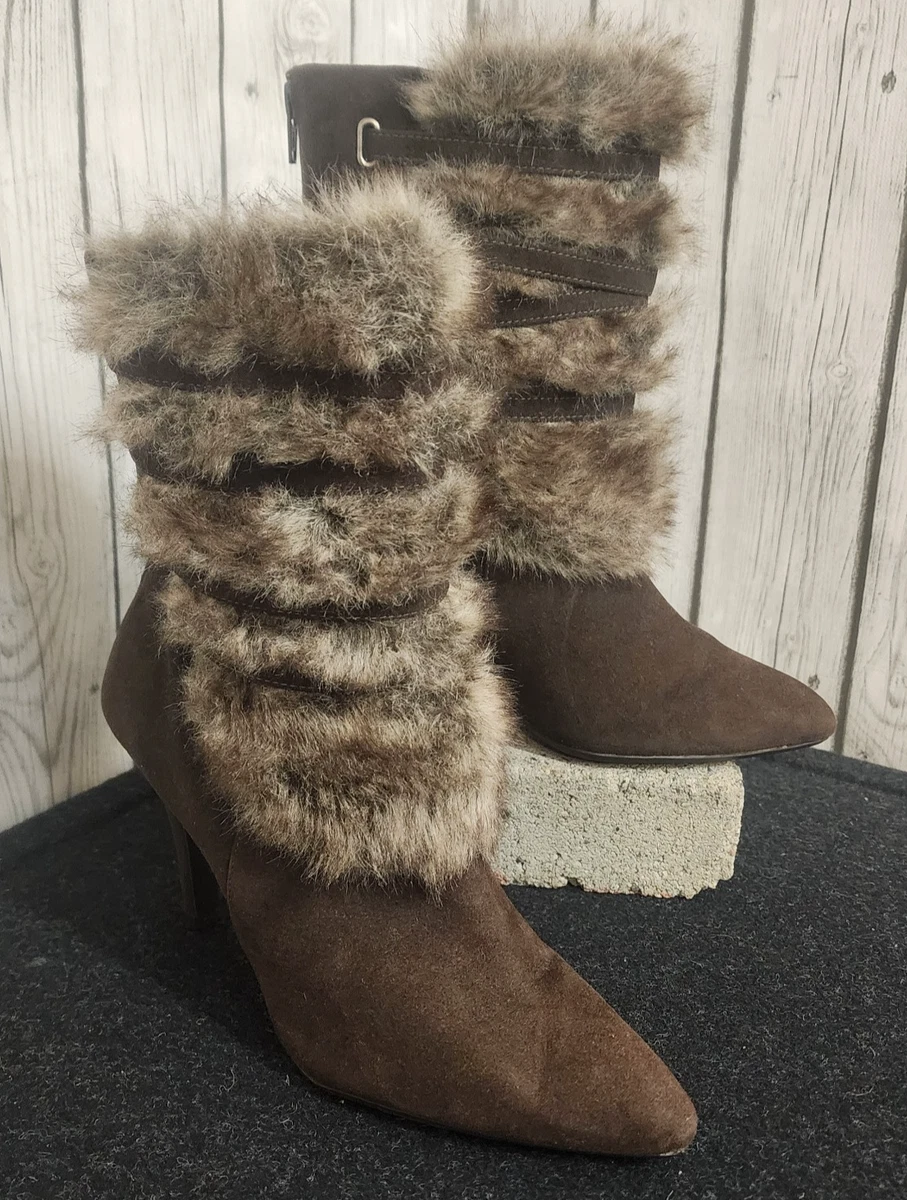 Bottines Stiletto Worthington - Gris Foncé - Découpes Sur Le Côté - Taille 7.5M - NEUVES Sans Boîte