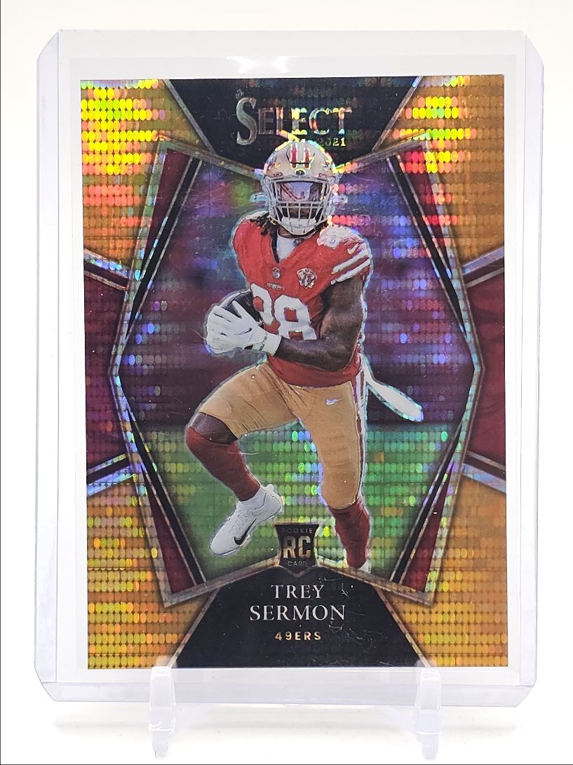 TREY SERMON 2021 SELECT PREMIER LEVEL ROOKIE NEON ORANGE PULSAR RC /7 Q5715