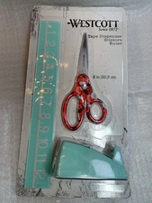 WESTCOTT SCISSORS RULER TAPE DISPENSER SET Floral Orange, New