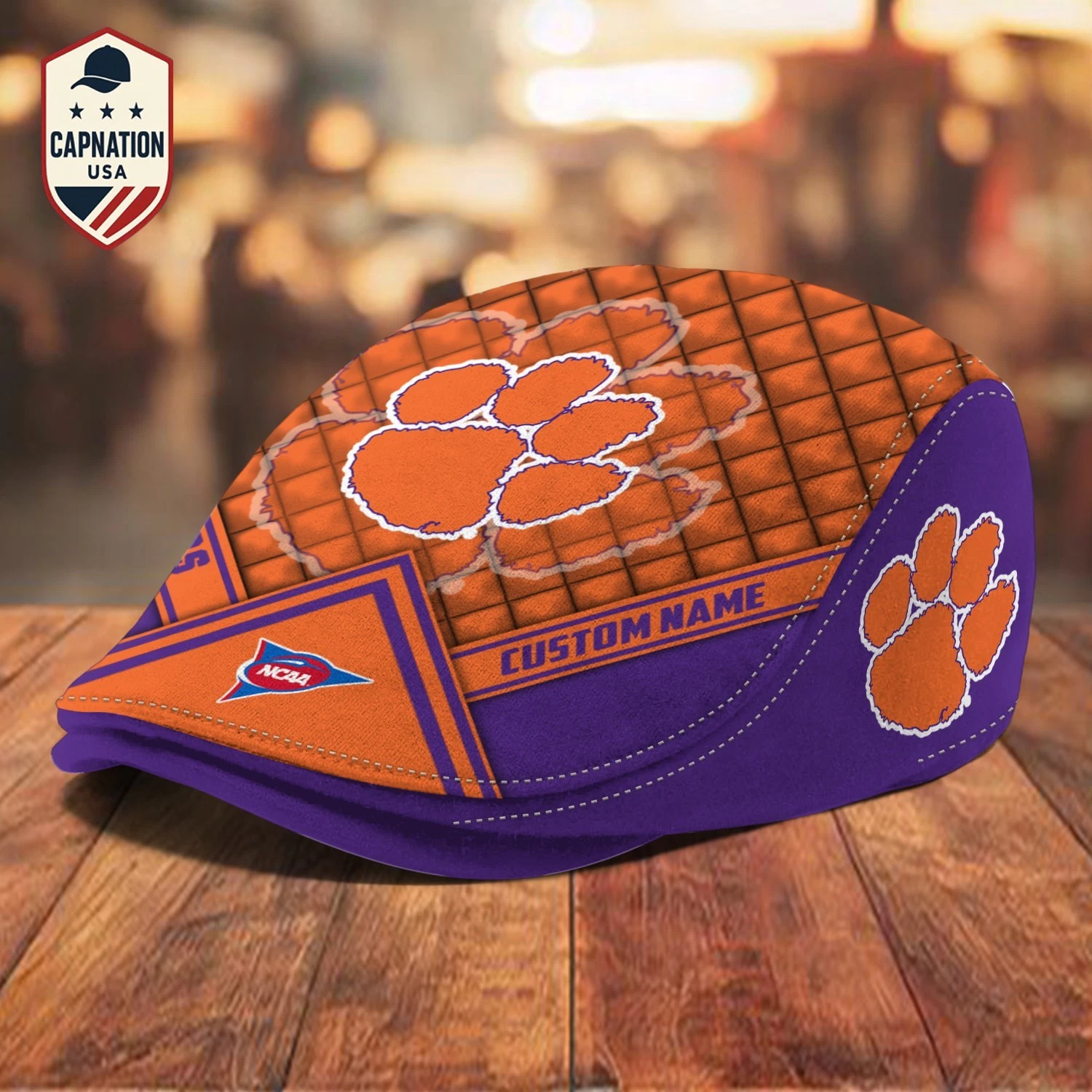 Clemson-Tigers-Jeff Cap NCAA Jeff Cap NCAA Newsboy Cap Flat Cap NCAA Golf Cap