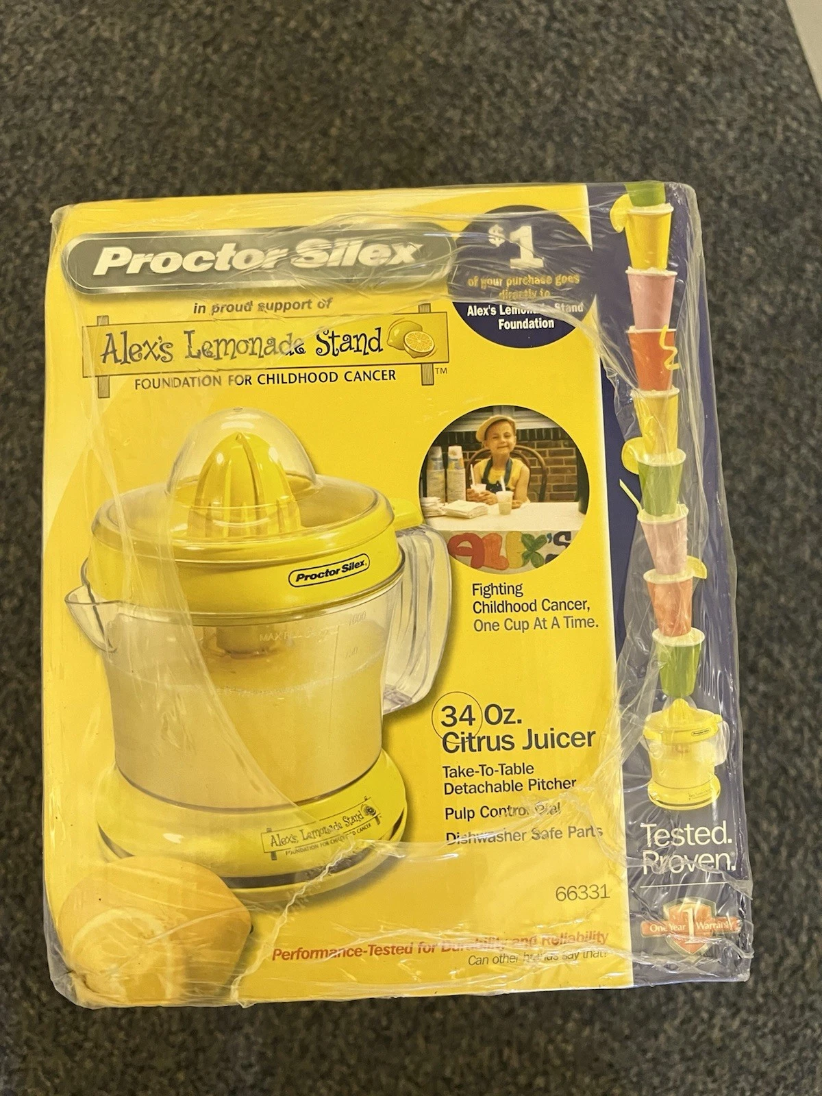 (2) Juicer Electric Citrus Juicer Proctor Silex- Alex's Lemonade Stand 34 oz