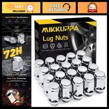 M12x1.5 Chrome Closed End Lug Nuts - 20pcs Replacement for Ford Fusion, Focus, E