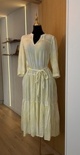 Gap Airy Linen-Style Summer Coastal Maxi Dress in Yellow