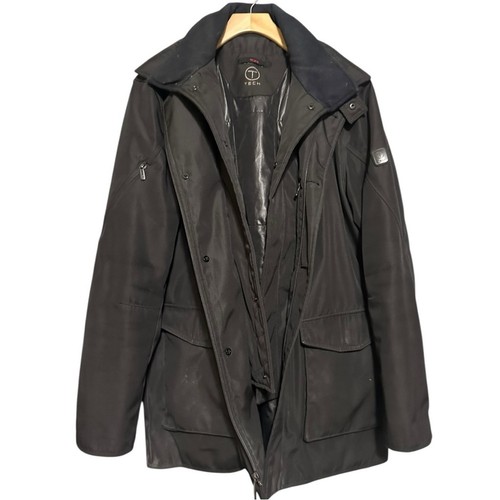 Tumi T-Tech Men’s Sz M Black Double Closure Full Zip Button Snap Up Jacket Parka - Picture 2 of 14