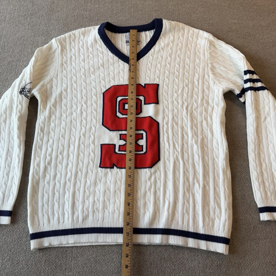 Suéter Universitario Chicago White Sox Tejido con Cable Blue Moon SGA 125 Aniversario XL Foto 3 de 4