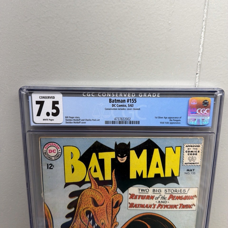Batman #155 (1963) CGC 7.0 White Pages Conserved Cover Cleaned Dc ...