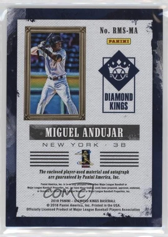 2018 Panini Diamond Kings Holo Silver /49 Miguel Andujar #RMS-MA Auto RC - Image 2 of 2