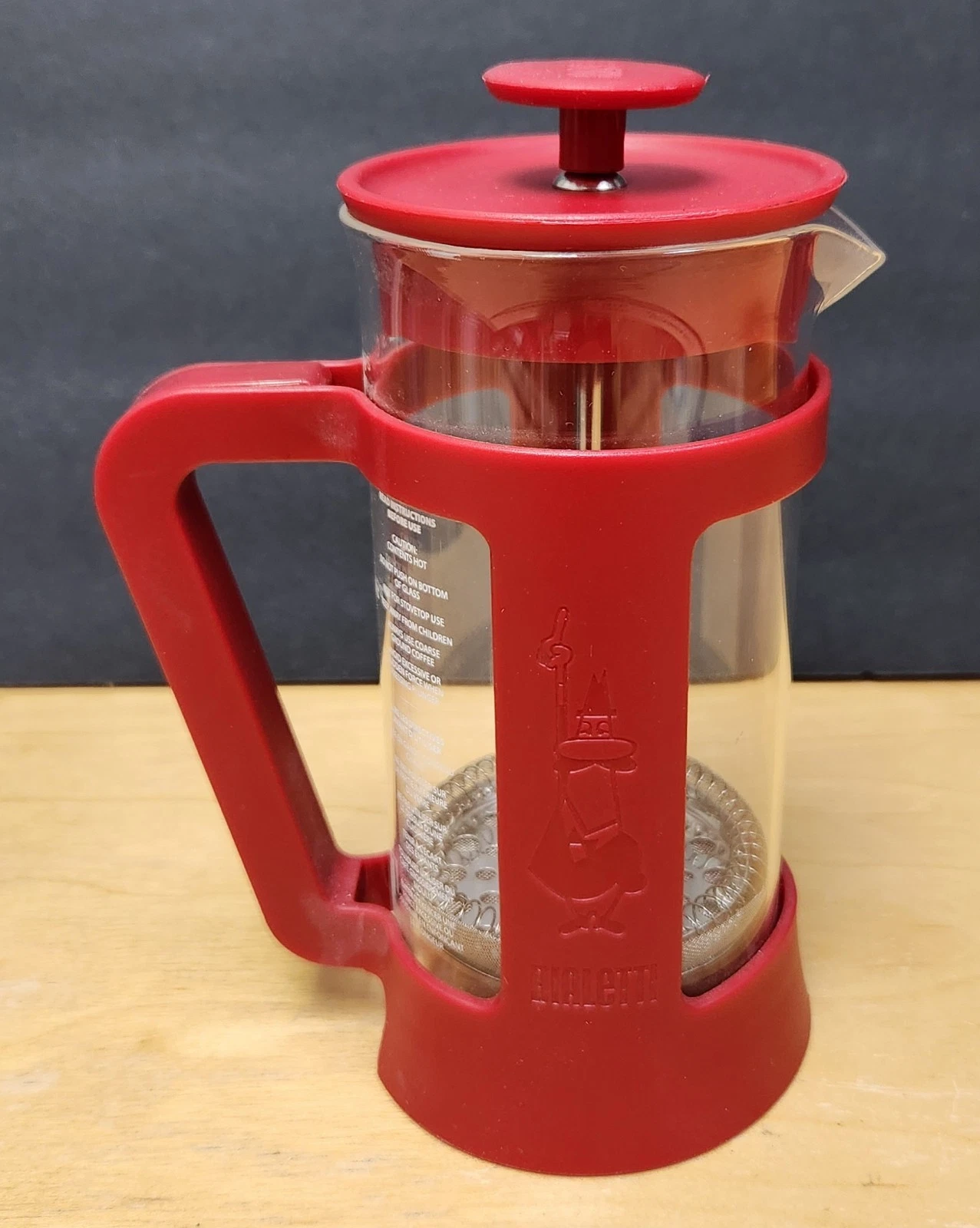 Bialetti Simplicity 3-Cup French Press Coffee Maker Red 12 oz 350ml NEW