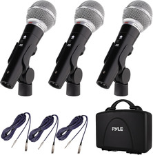 3 Piece Professional Dynamic Microphone Kit Cardioid Unidirectional Vocal Handhe