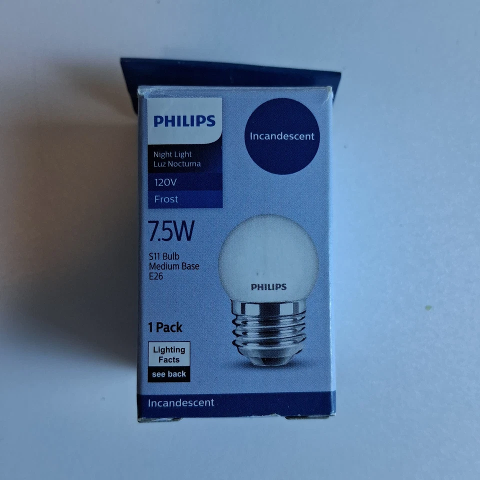 Philips Night Light Bulb 7.5w White S11 Medium Base 120V Pack Of 5 - Image 4 of 4