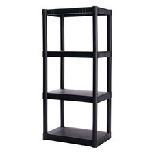 4Shelf Plastic Storage Shelves, 48 x 23 x 14 , 200lb Capacity, Pantry, Offi...
