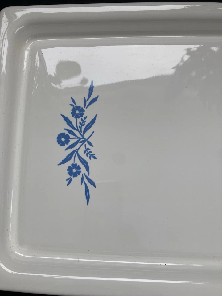 Винтажный сервировочный поднос Corning Ware Blue Cornflower Bake Broil P-35-B - Изображение 4 из 4