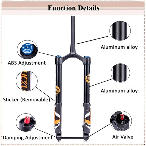 20 26" E-bike Suspension Inverted Air Fork Bicycle Thru Axle Travel 140mm Fork - Picture 12 of 20