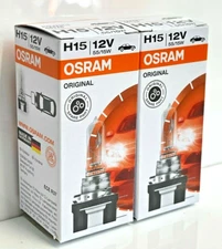 2x (PAIR) OSRAM SYLVANIA H15 Bulb Lamps 64176  GERMANY