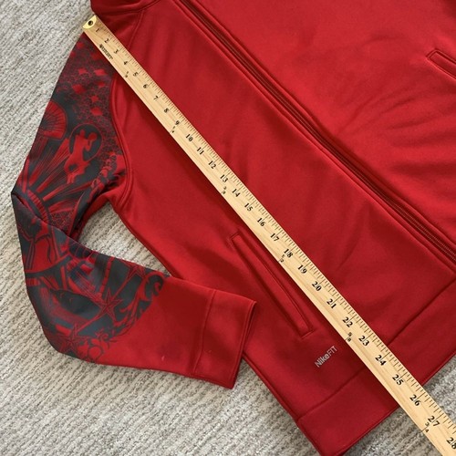 Giacca Nike Big Boys Track Taglia XL 18/20 Fit Dry RARA Rossa Basket Grafica - Foto 9 di 15