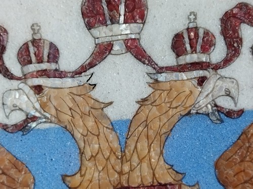 SELTEN KAISERREICH RUSSISCHER ADLER WAPPEN EMBLEM MOSAIK EDELSTEIN HANDGEFERTIGT - Bild 2 von 18