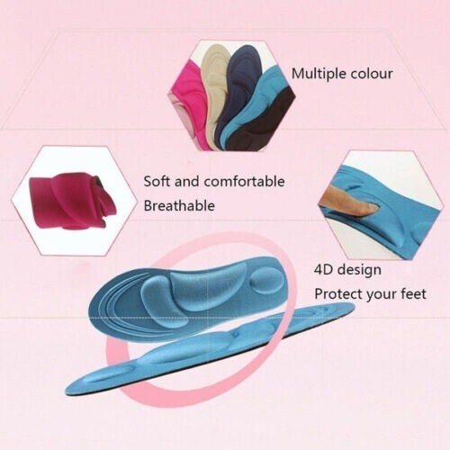 Unisex 4D NEU Memory Foam orthopädische Schuheinlagen Pads Komfort Fußfüße Absatz - Bild 18 von 69