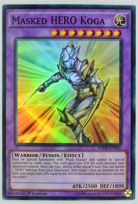 SDHS-EN042 Super Rare 1st Edition X 3 MINT YU-GI-OH! Masked HERO Koga SDHS-EN042 Super Rare 1st Edition X 3 MINT YU-GI-OH! Masked HERO Koga