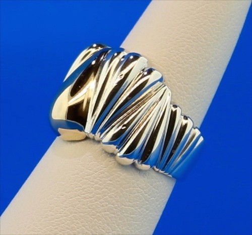 DBL Two Tone Pear Shape Ring in Sterling Silver 925/Yellow Gold 14K Size 6.5 - Picture 5 of 9