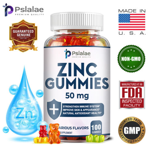 Zinc Gummies 50mg - Immune Support Supplements, Skin Health, Energy Generation - Picture 1 of 11
