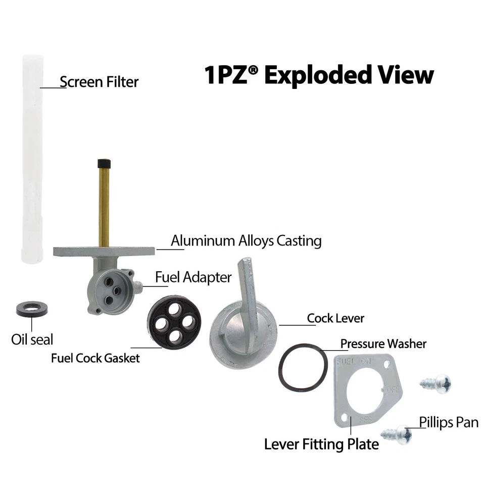 Interruptor de válvula Petcock del tanque de combustible de gasolina para Honda XR350R XR400R ATV 16950-KT0-831 Foto 2 de 4