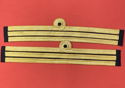 Royal Navy Cdr Commander Rang Drahtmanschettenhülse zwei Stab 1 Curl Ranghülse Paar