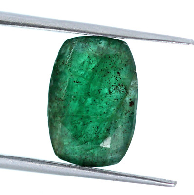 5.58 Ct 100% Natural Green Emerald Loose Cushion Untreated Certified Gemstone