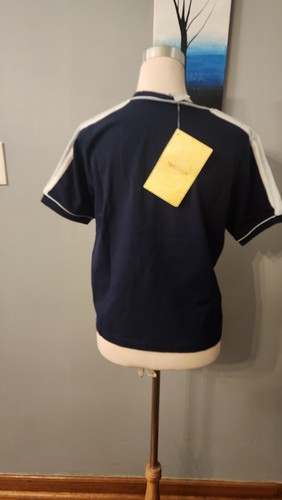 QVC NWT Sport Savvy T-shirt Stretch Jersey Scoop Neck Navy/White Small - Picture 8 of 11