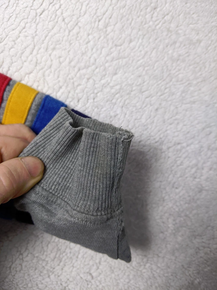 Sudadera con Capucha Hanna Andersson Boys 5 Azul Marino Arco Iris Forrada de Vellón Imitación Piel de Oveja Cremallera Completa Foto 2 de 4