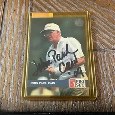 autographed  1992  Pro Set  JOHN PAUL CAIN.  DEC 2017.               #B-1