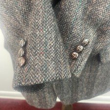 Vintage Harris Tweed Sport Coat 42R Jacket Wool Brown Multicolor 90s Moores