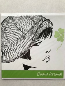 Biglietto Di Auguri Buona Fortuna Valentina Akena 16x16 Con Busta Bianca Ebay