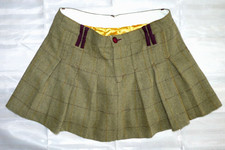 Equetech Clothing Green Wool Tweed Skirt Equestrian UK 16 Buckinghamshire design