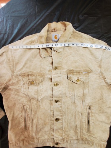 Carhartt 100th Anniversary Trucker Style Jacket Men’s XL Faded Beige Distressed - Picture 18 of 24