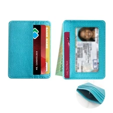 Leather Slim Flat Wallet Card Case Card Holder Front Pocket Wallet Credit ID
