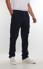 Mens MIG Stretch Cotton Slim Fit Cargo Work Trousers Size 30 to 42