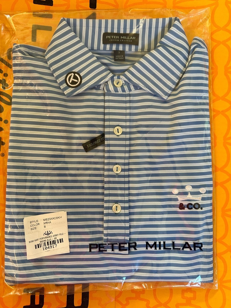 Scotty Cameron ゴルフポロシャツ L 青 PETER MILLAR Scotty Cameron Circle T Peter Millar Crown Crafted Blue Polo Shirt