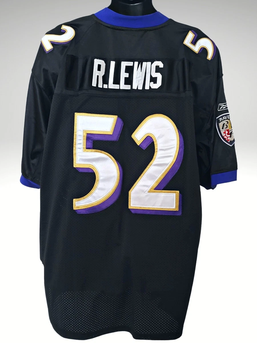 Reebok NFL Baltimore Ravens Ray Lewis Stitched Black Size 54 On Field Jersey 52