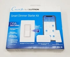 New Lutron Caseta Smart Dimmer Starter Kit Wall Switch DVRF-BDG-1D Diva App Wifi