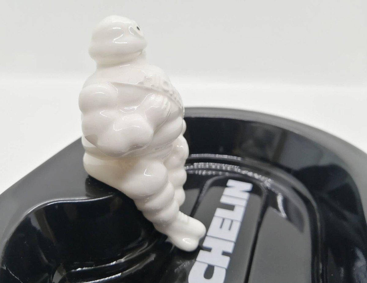 Michelin Man Bibendum Ashtray Ceramic Color Black Accessory Case