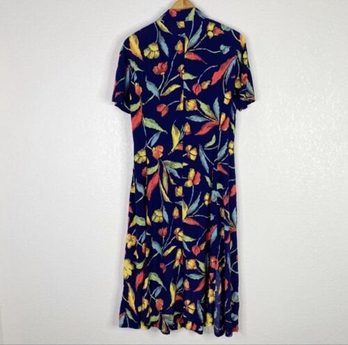Vintage Givenchy En Plus Women’s Size 10 W Blue Multicolor Floral Print Dress - Picture 8 of 8