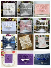 10pcs Laser Cut Party Invitations Cards Birthday Wedding Engagement Bridal Bride