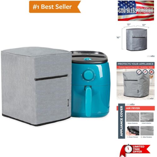 Air Fryer Cover with Storage Pockets for 5-6 Quart Fryers, Air Fryer Dust Cov...