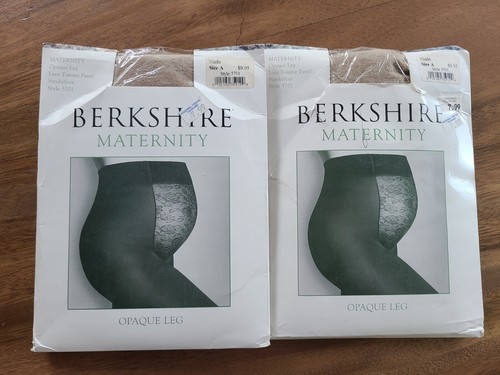 Set of 2 Berkshire Maternity Opaque Pantyhose 5701, Nude, Size A