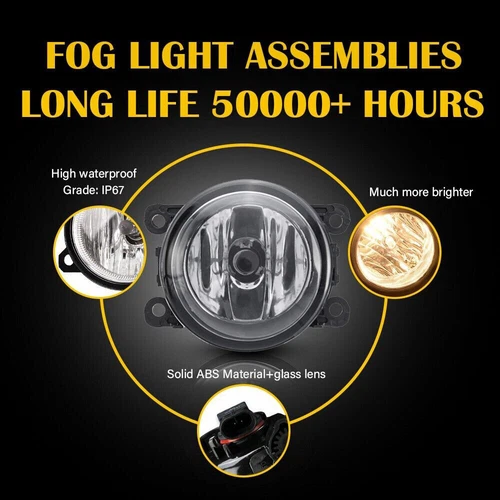 Pair Fit Ford Explorer 2011-2015 Clear Lens Fog Lights Bumper Lamps 2Pcs New - Picture 6 of 24