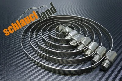 SCHLAUCHLAND Abrazadera de acero inoxidable W4 9 mm 1,10,20,50,100 uds. 12-130 mm*** Abrazadera de manguera V2A