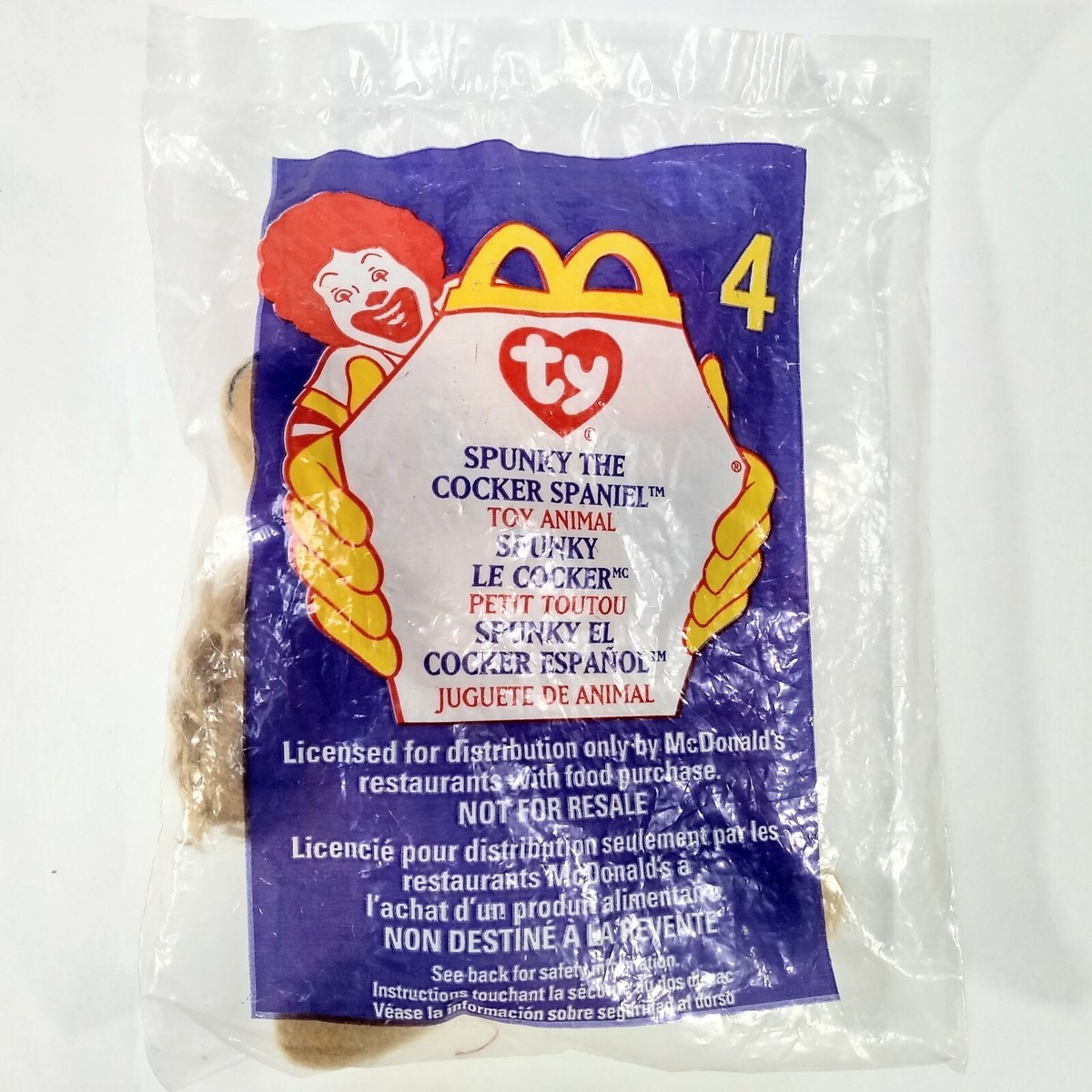 Spunky The Cocker Spaniel McDonalds 1993 TY Teenie Beanie With 6